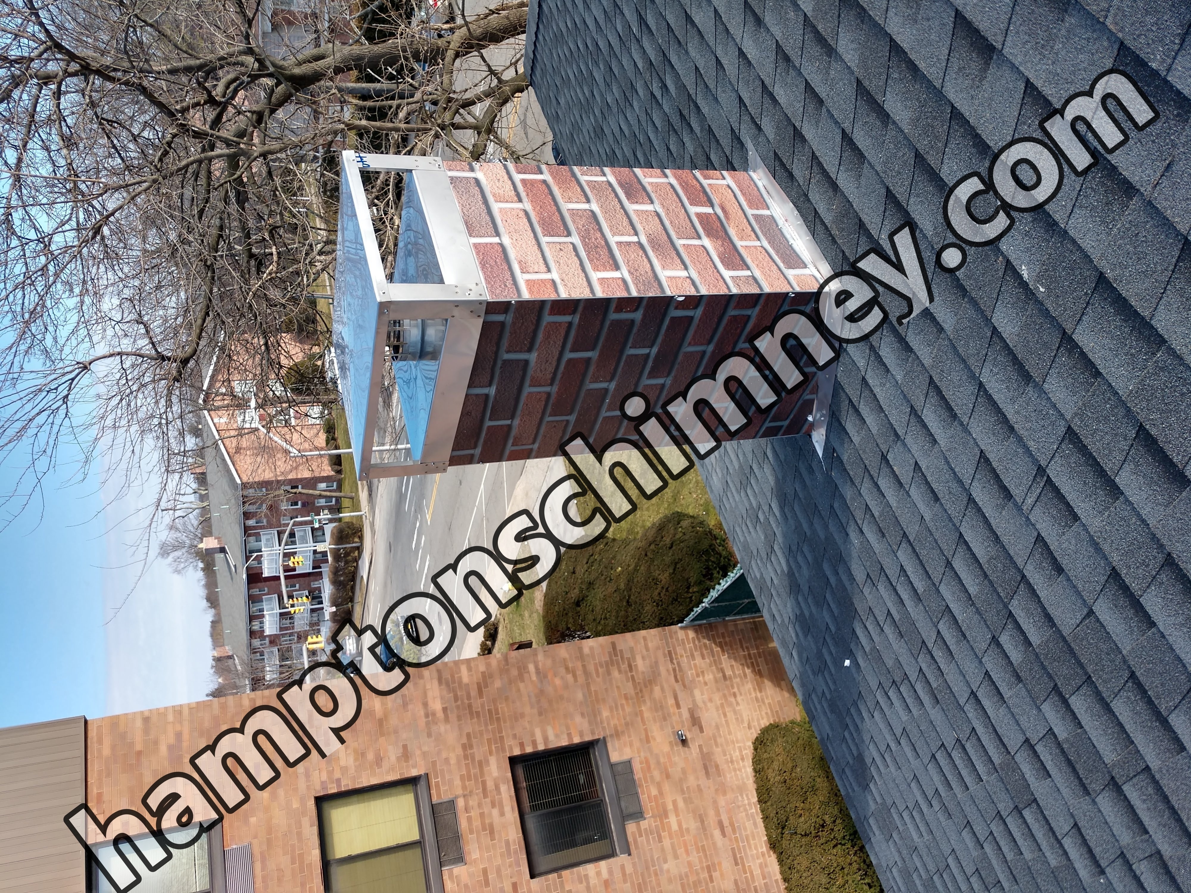 New elastomeric sealant applied to chimney crown in The Hamptons, NY